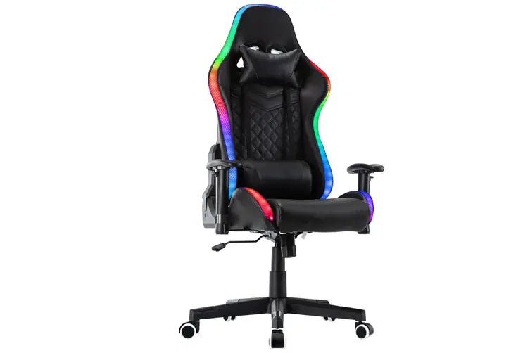 Advwin PU Leather Reclining Gaming Chair with LED Lights Dzign