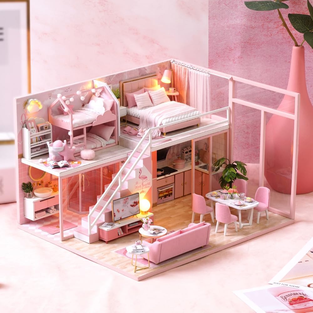 DIY Miniature Dollhouse Kit with Furniture