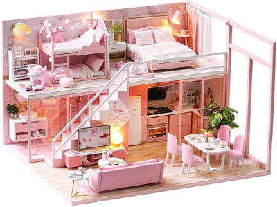 DIY Miniature Dollhouse Kit with Furniture