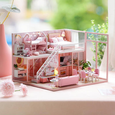 DIY Miniature Dollhouse Kit with Furniture