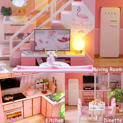 DIY Miniature Dollhouse Kit with Furniture