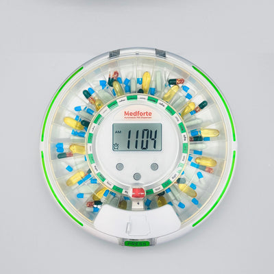 Automatic Pill Dispenser + Spare 28 Compartment Carousel with Lid