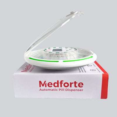 Automatic Pill Dispenser + Spare 28 Compartment Carousel with Lid