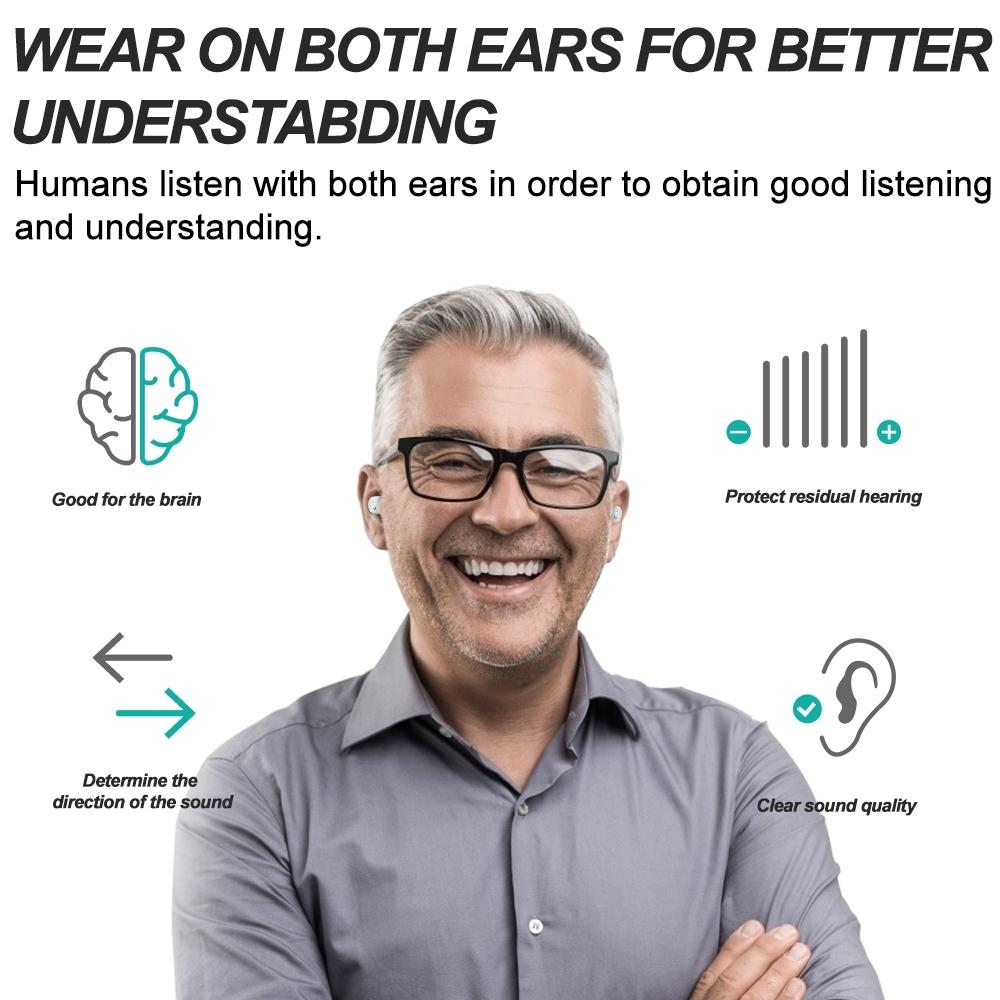 Wireless Tws Hearing Amplifier Red / Blue