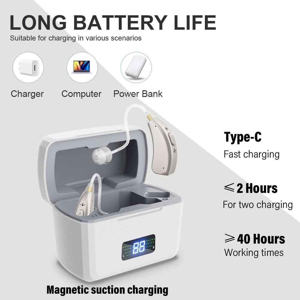 Rechargeable Digital Hearing Amplifier Silver