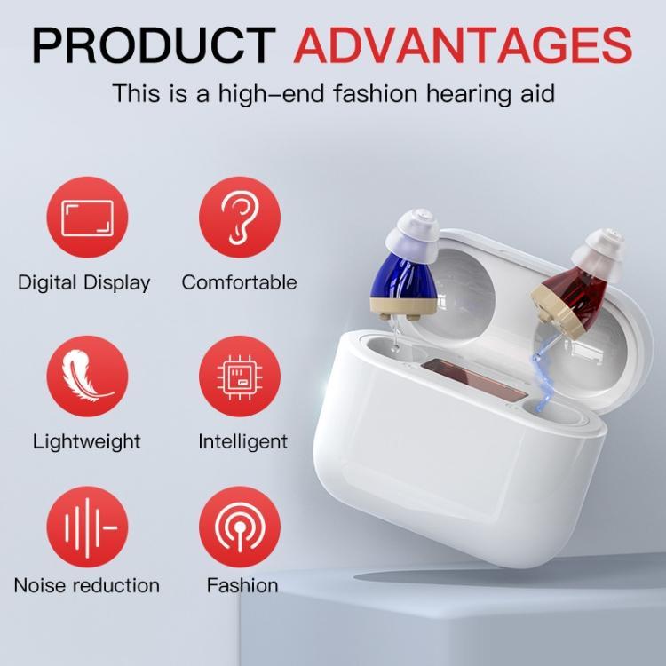 Digital Hearing Amplifier With Display & Charging - Skin Colour