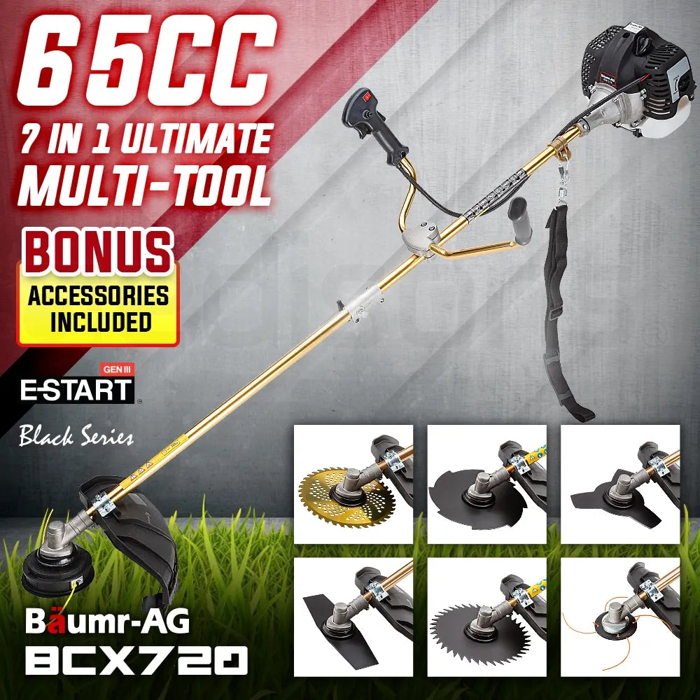 Baumr-AG 65CC Brushcutter Whipper Snipper Trimmer Brush Cutter Multi Pole Tool