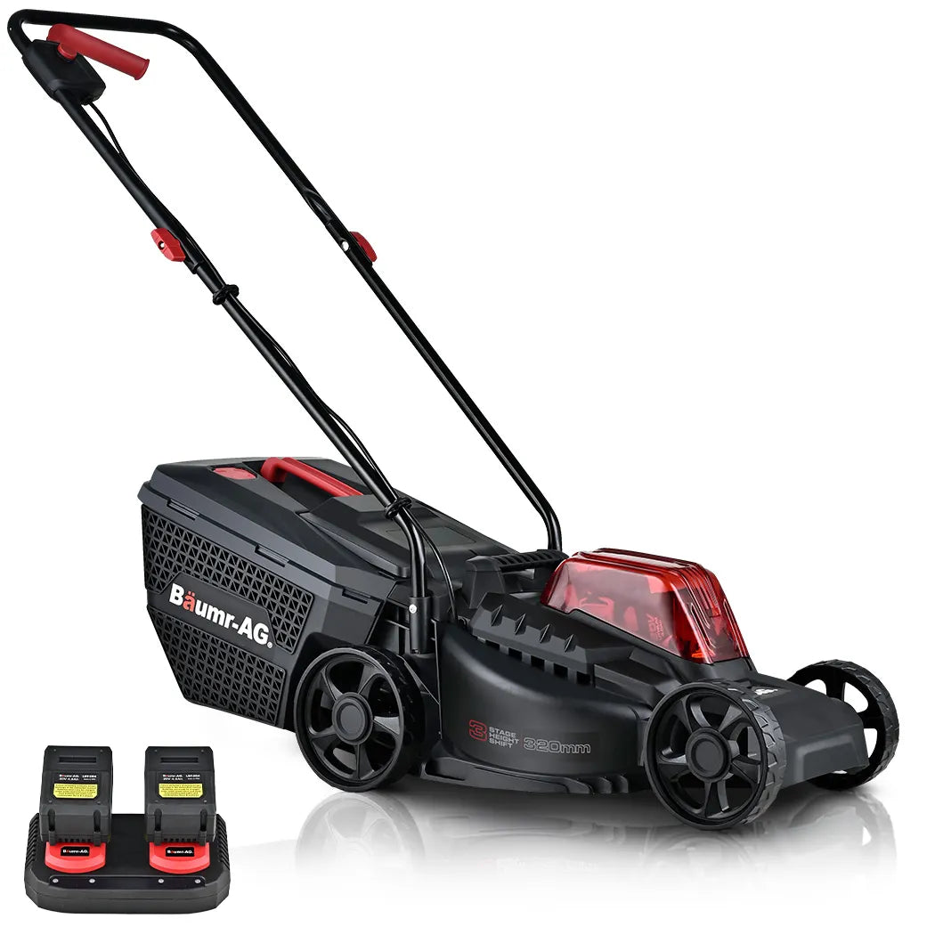 BAUMR-AG 450CX 40V SYNC Cordless LawnMower Kit, Fast Charger, 2 x 4Ah Battery, 320mm Grass Cutting Path