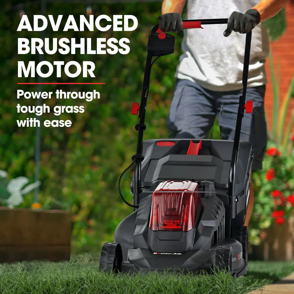 BAUMR-AG 450CX 40V SYNC Cordless LawnMower Kit, Fast Charger, 2 x 4Ah Battery, 320mm Grass Cutting Path