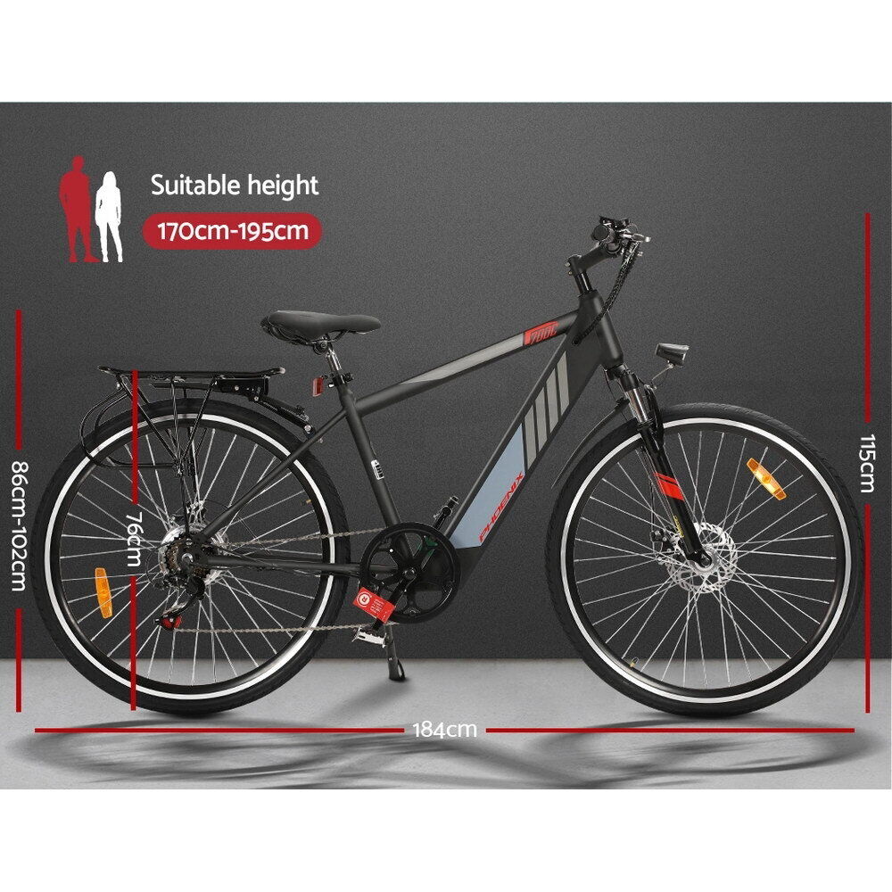 Phoenix 27" Electric Bike Mountain Bicycle eBike e-Bike City Lithium Battery