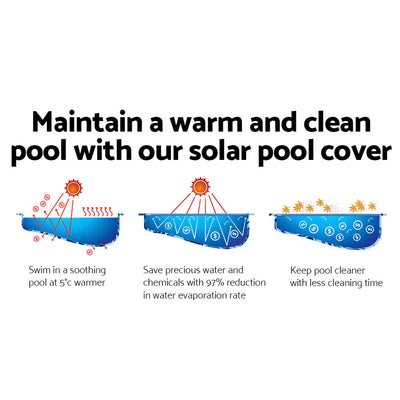 Aquabuddy Pool Cover 500 Micron 10x4m Swimming Pool Solar Blanket Blue