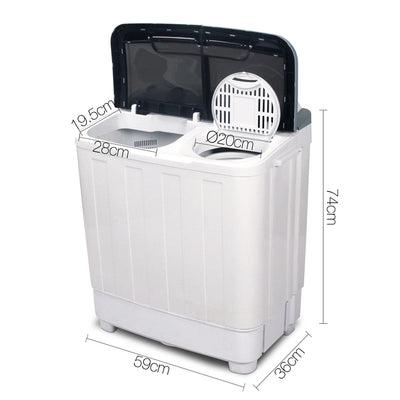 Devanti 5KG Mini Portable Washing Machine - White