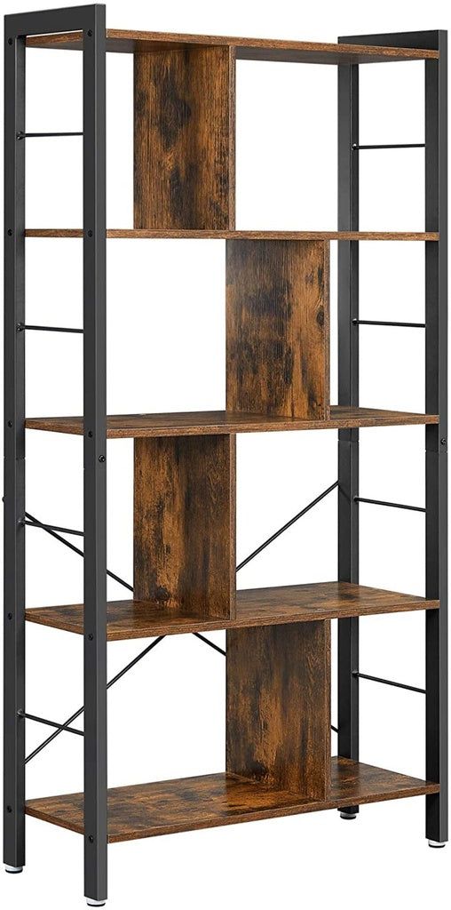 VASAGLE Bookshelf Rustic Brown and Black LBC12BX – Dzign Solutions ...