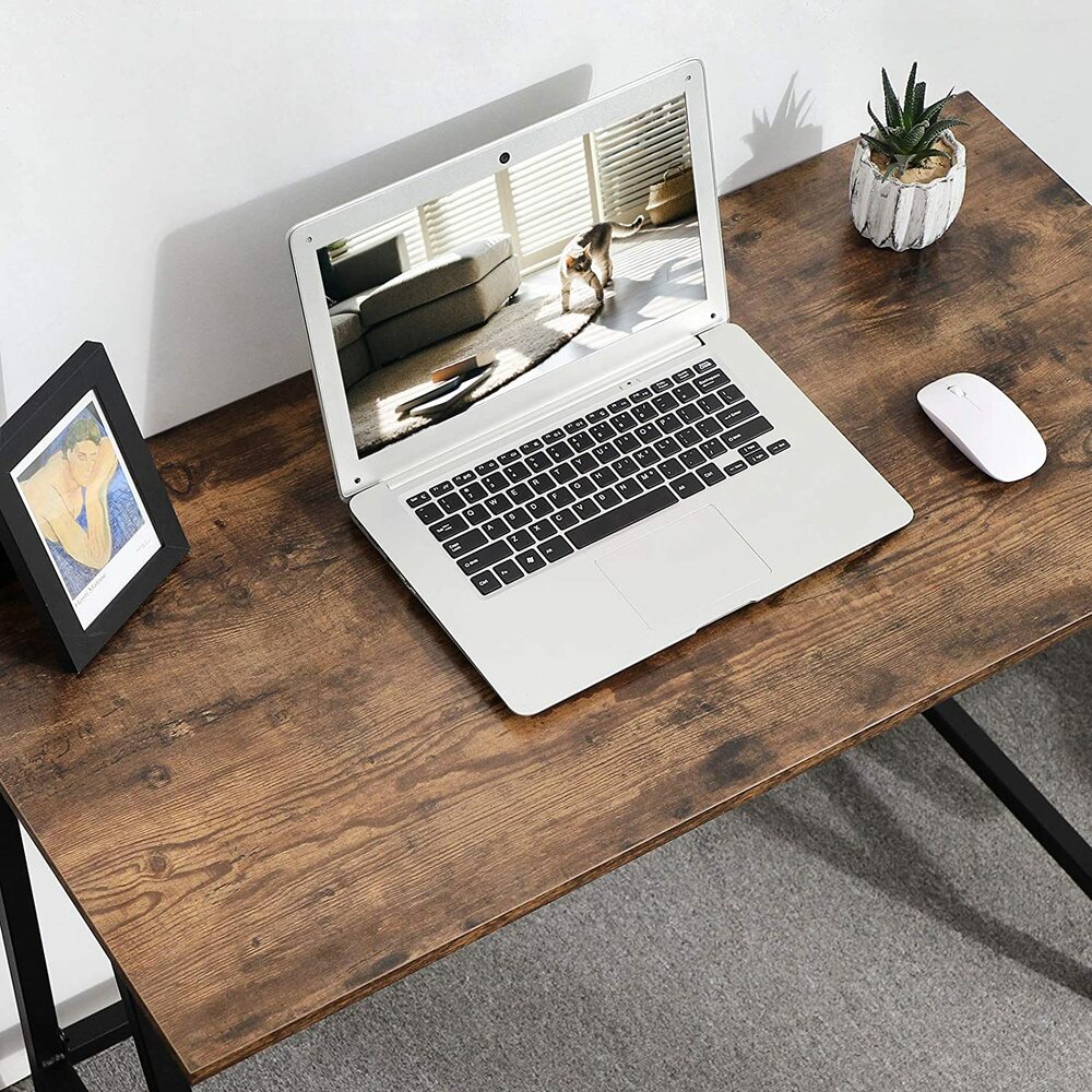 VASAGLE Computer Desk Rustic Brown and Black LWD40X