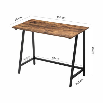 VASAGLE Computer Desk Rustic Brown and Black LWD40X