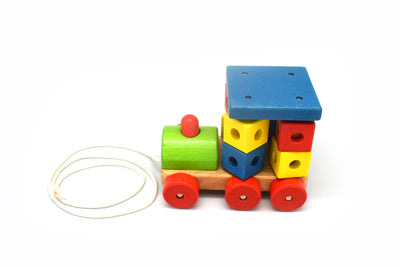 PULL ALONG SPIN BLOCK TRAIN ENGINE