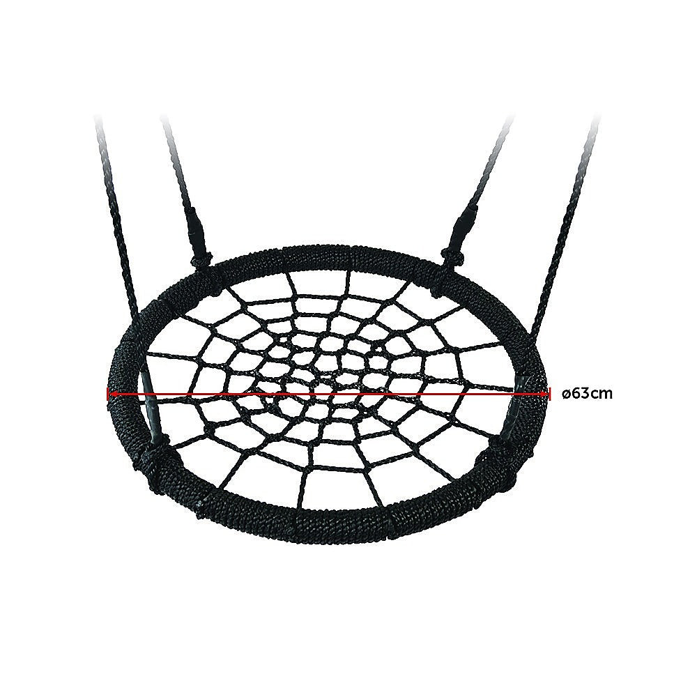 Kids Rope Swing Round Outdoor Birds Crows Nest Spider Web Swing Seat 65cm