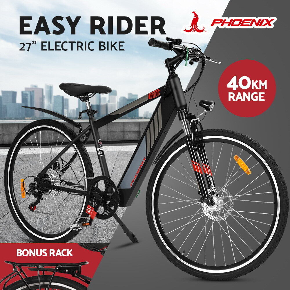 Phoenix 27" Electric Bike Mountain Bicycle eBike e-Bike City Lithium Battery